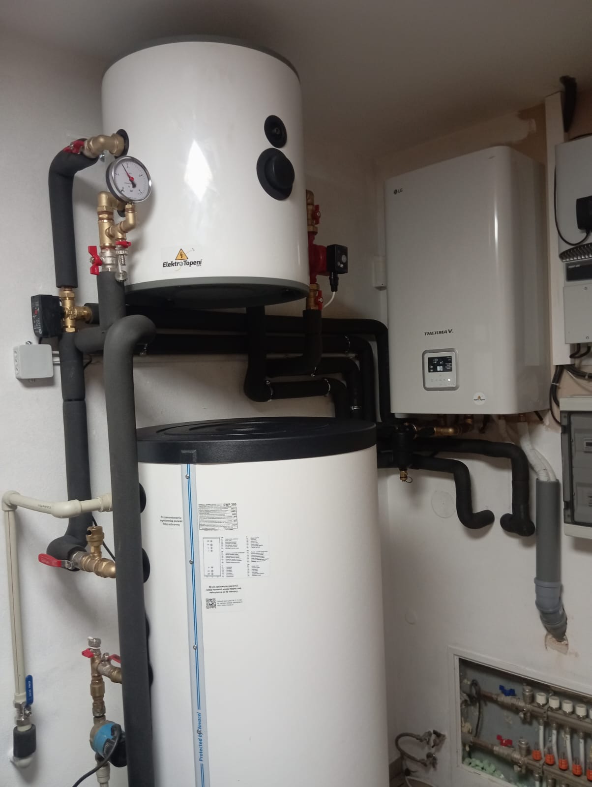 technická místnost, tepelné čerpadlo LG - Elektro Topení s.r.o.